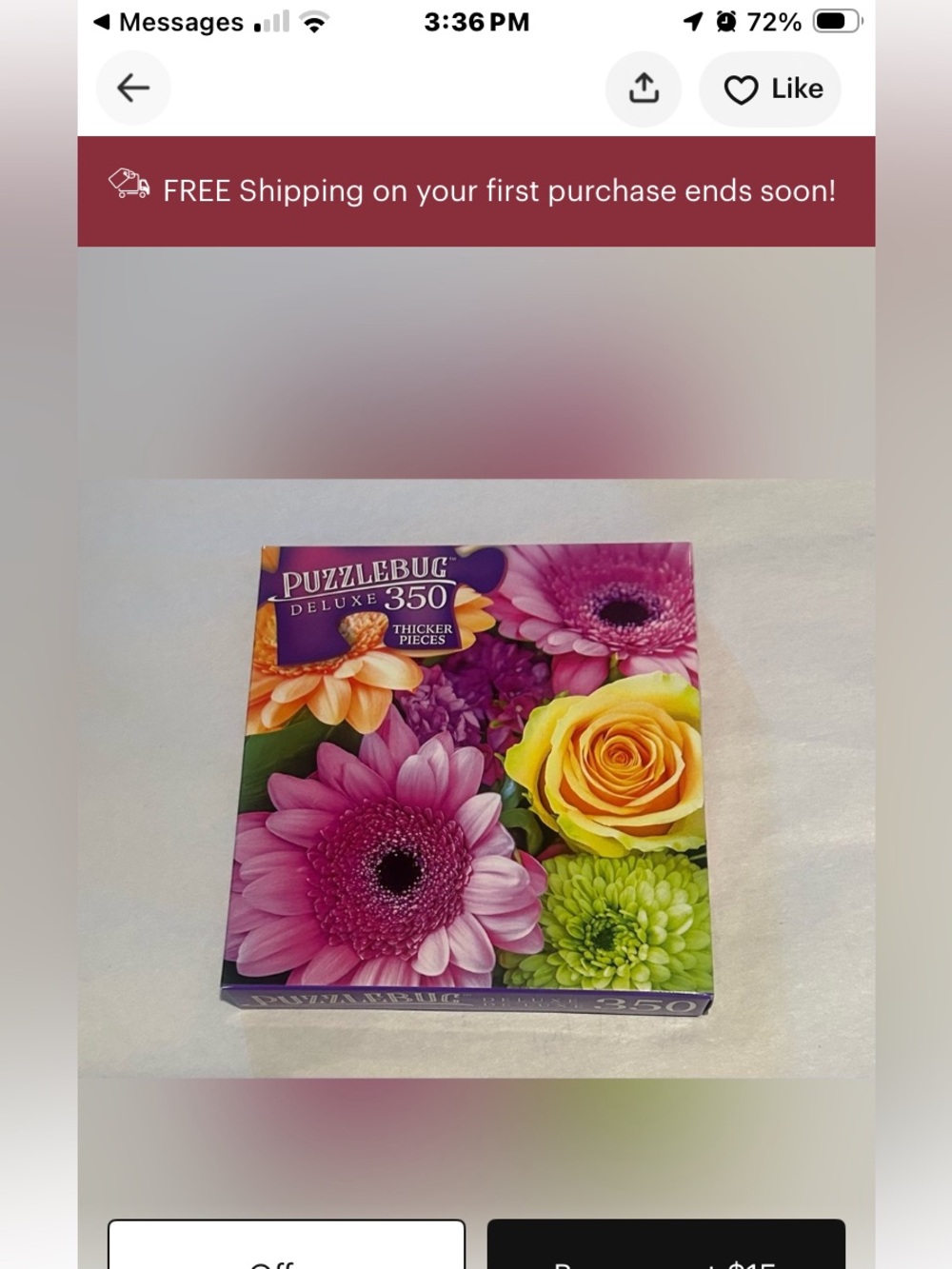 PuzzleBug Deluxe 350-Piece Jigsaw Puzzle - Bright Floral (Pink, Yellow, Green)